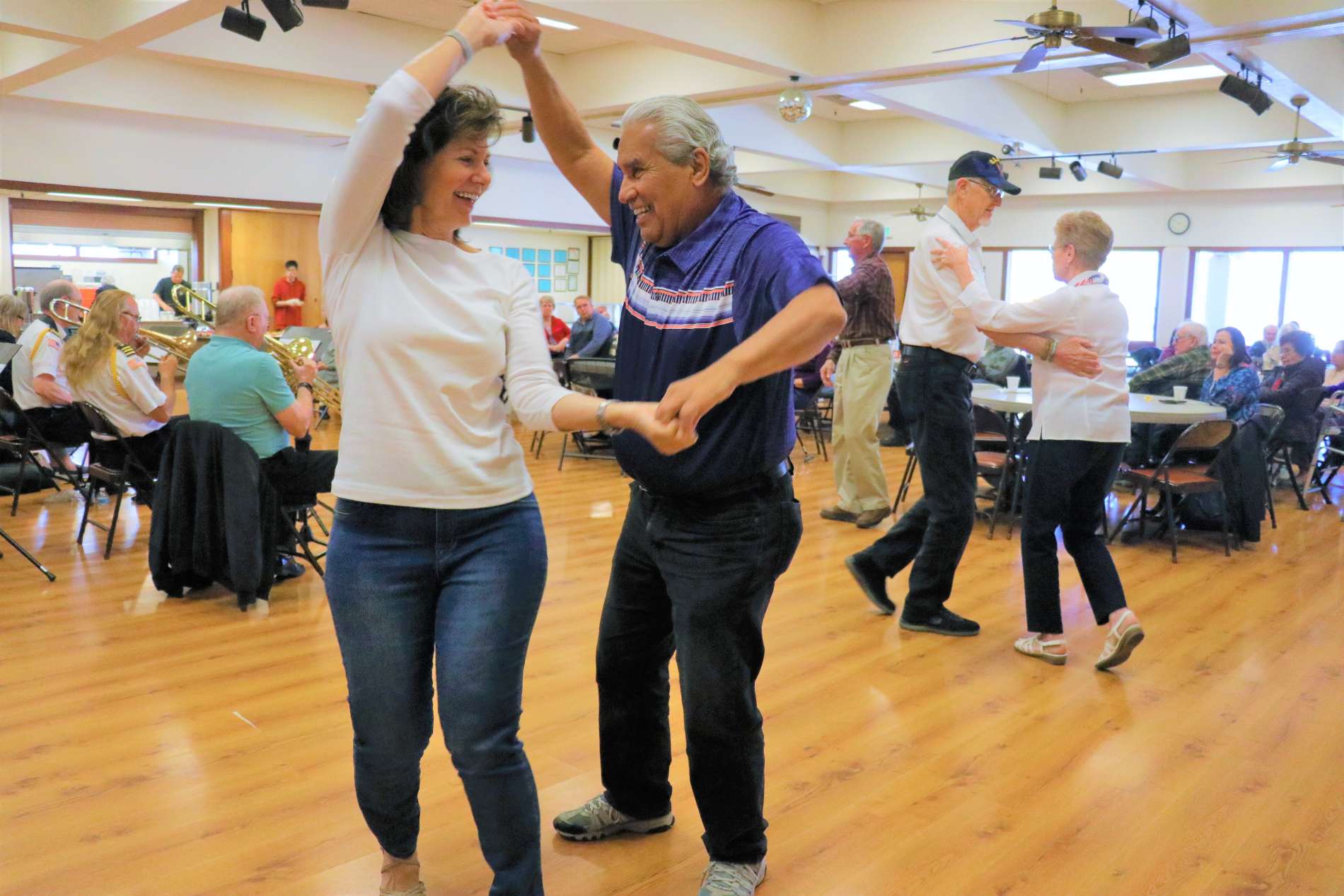 Seniors dancing in the ballroom at the Clovis Senior Center
